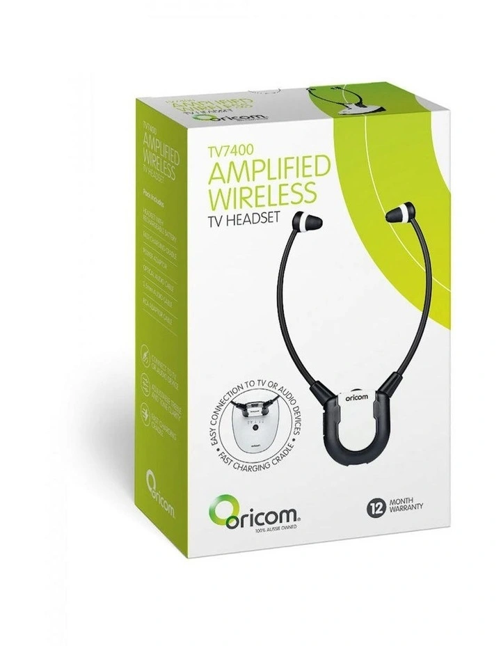 Amplified Wireless Headset With Fast Charging Cradle TV7400 image 3