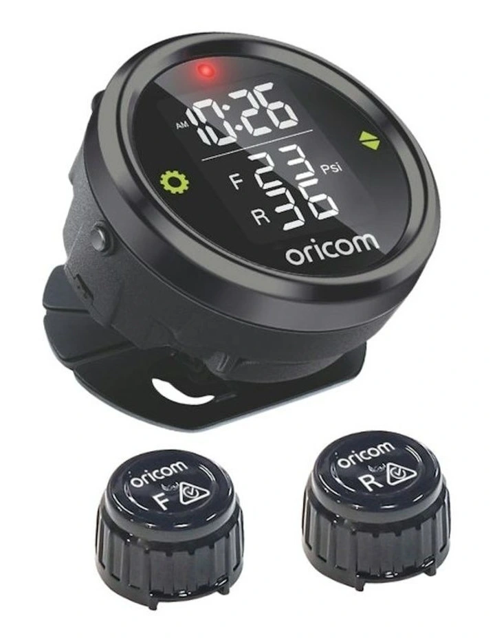 TPMC-2E Tyre Pressure Monitoring System for Motorcycles 2 External Sensors in Black image 1