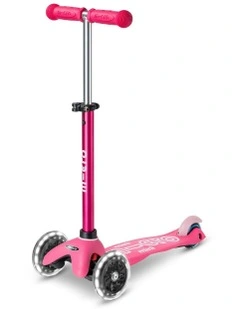 Mini Deluxe LED 3 Wheel Scooter in Pink