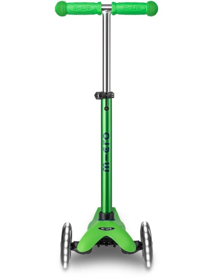 Mini Deluxe LED 3 Wheel Scooter in Green/Blue image 2
