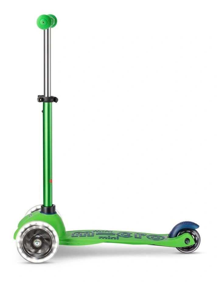 Mini Deluxe LED 3 Wheel Scooter in Green/Blue image 3