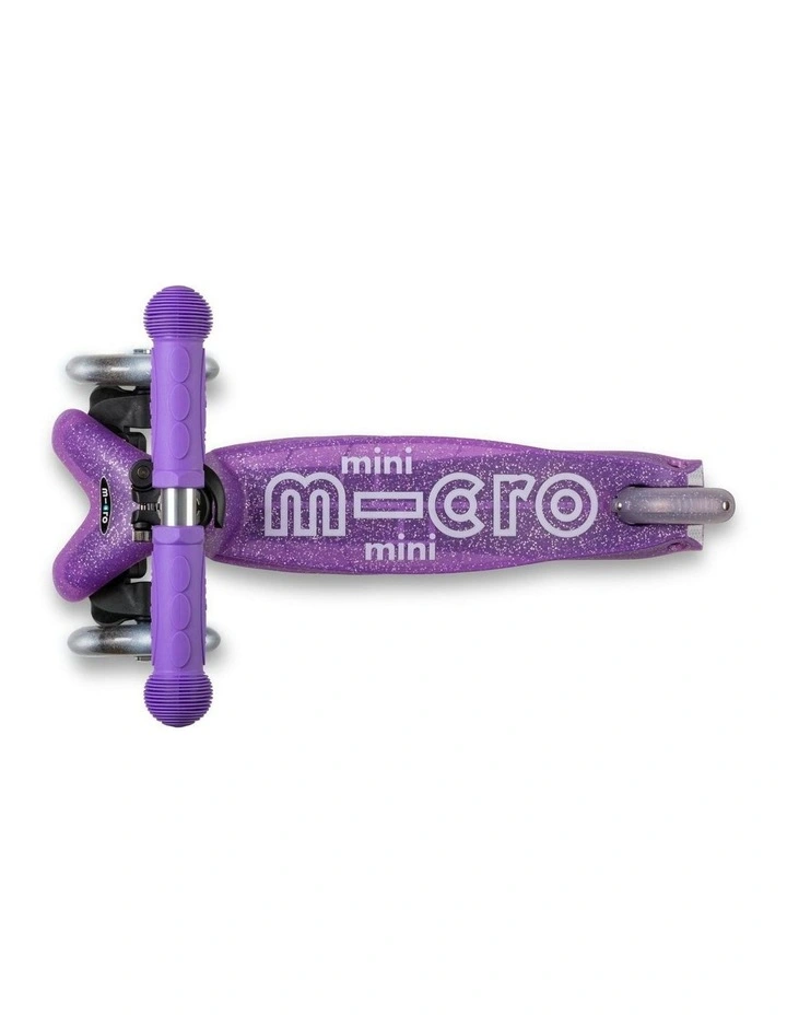 Mini Deluxe Glitter LED 3 Wheel Scooter in Purple image 2