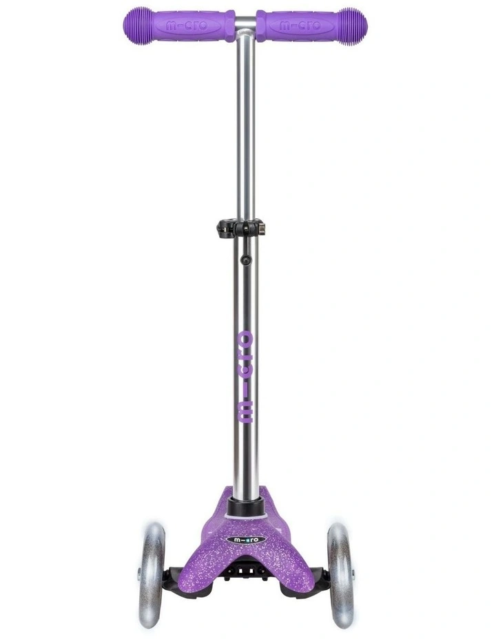 Mini Deluxe Glitter LED 3 Wheel Scooter in Purple image 5