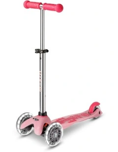 Mini Deluxe Glow LED Plus 3 Wheel Scooter in Frosty Pink