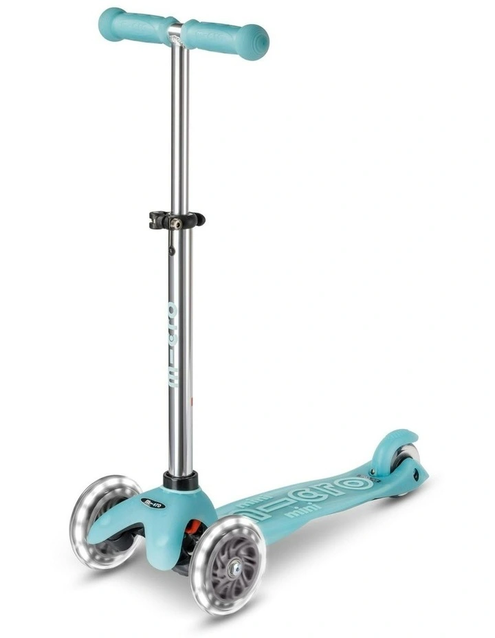 Mini Deluxe Glow LED Plus 3 Wheel Scooter in Glacier Aqua image 1
