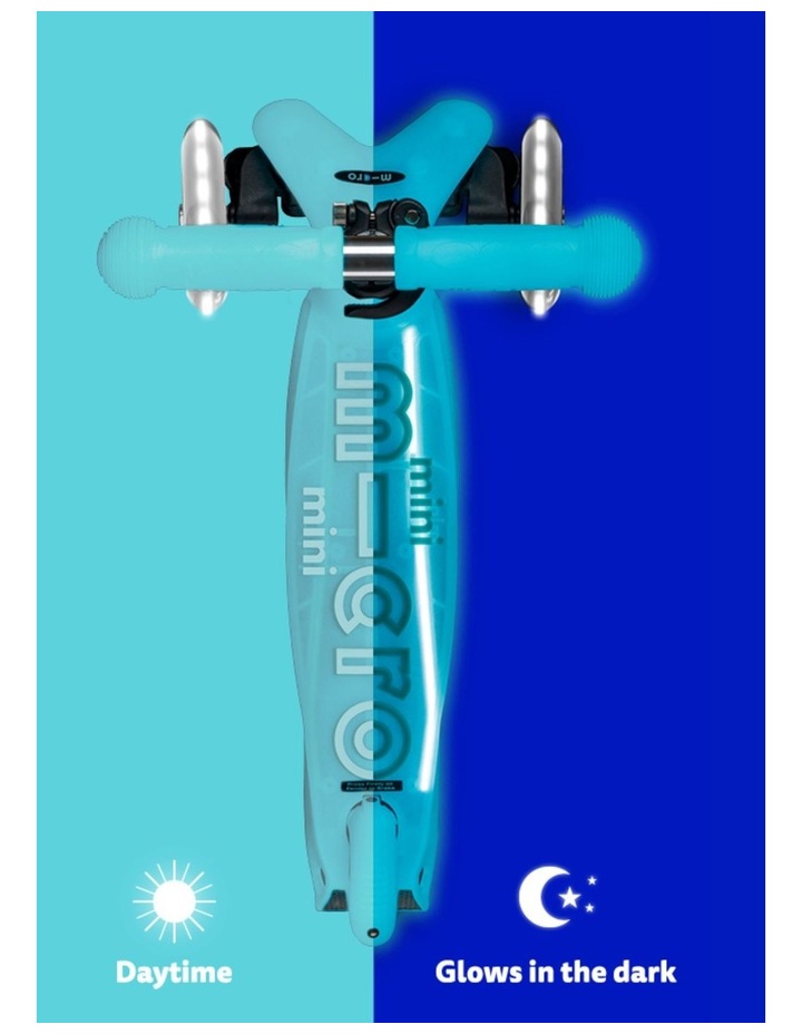 Mini Micro Deluxe Glow LED Plus 3 Wheel Scooter in Glacier Aqua image 5