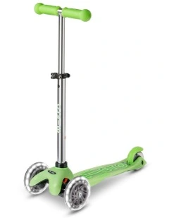 Mini Deluxe Glow LED 3 Wheel Scooter in Icy Lime