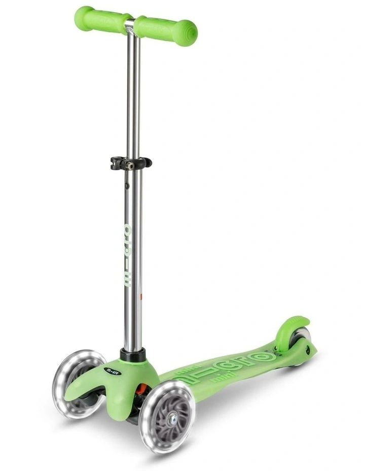 Mini Deluxe Glow LED 3 Wheel Scooter in Icy Lime image 1