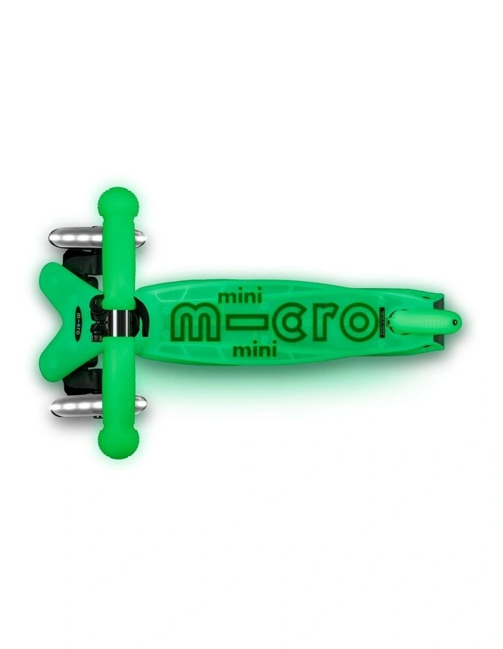 Mini Deluxe Glow LED 3 Wheel Scooter in Icy Lime image 3