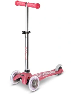 Mini Deluxe Glitter LED 3 Wheel Scooter in Pink
