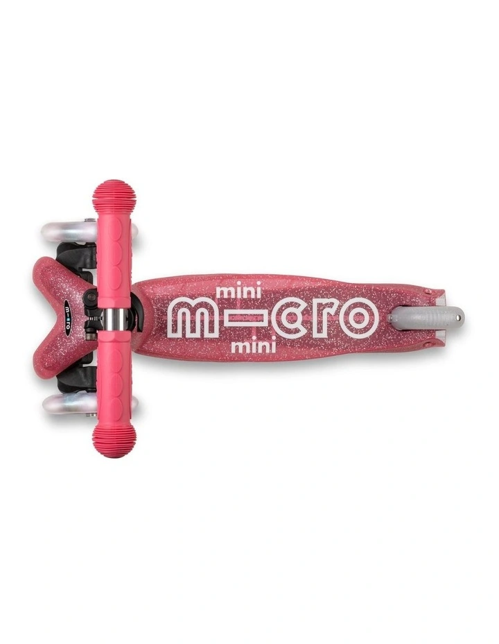 Mini Deluxe Glitter LED 3 Wheel Scooter in Pink image 3