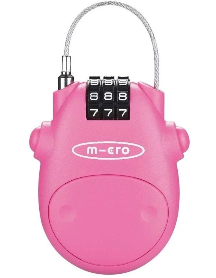 Combination Cable Lock in Pink image 1