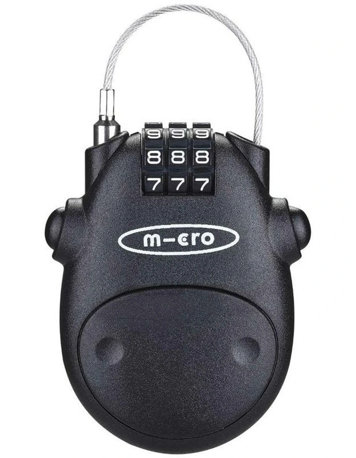 Micro Combination Cable Lock in Black image 1