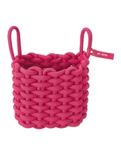 Woven Cotton Scooter Basket in Pink