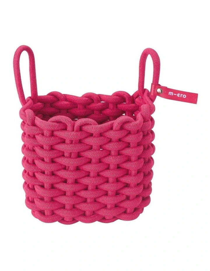 Woven Cotton Scooter Basket in Pink image 1