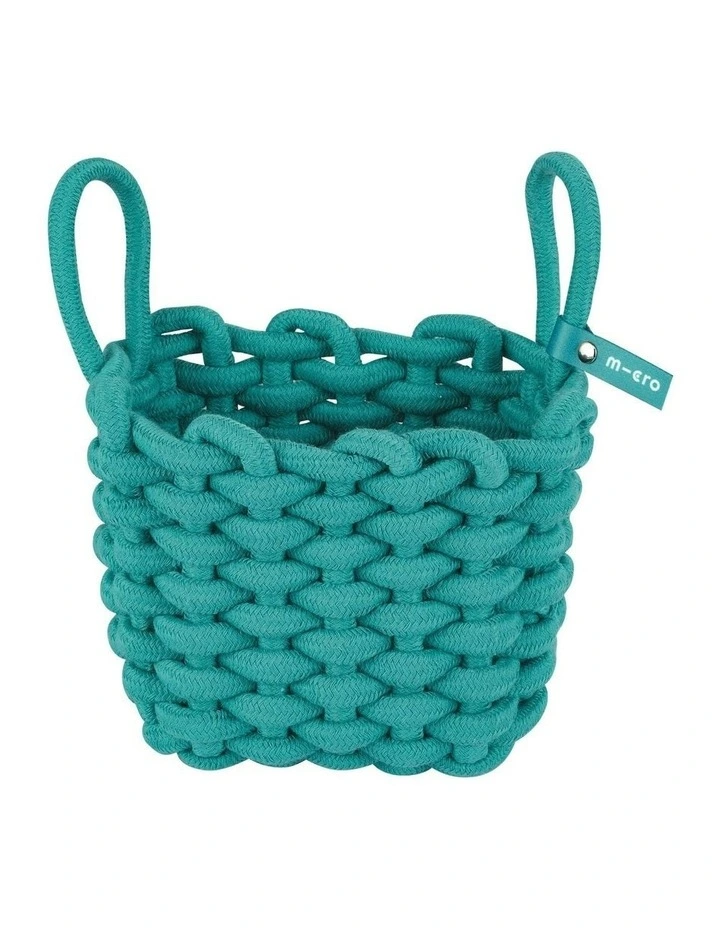 Woven Cotton Scooter Basket in Aqua image 1