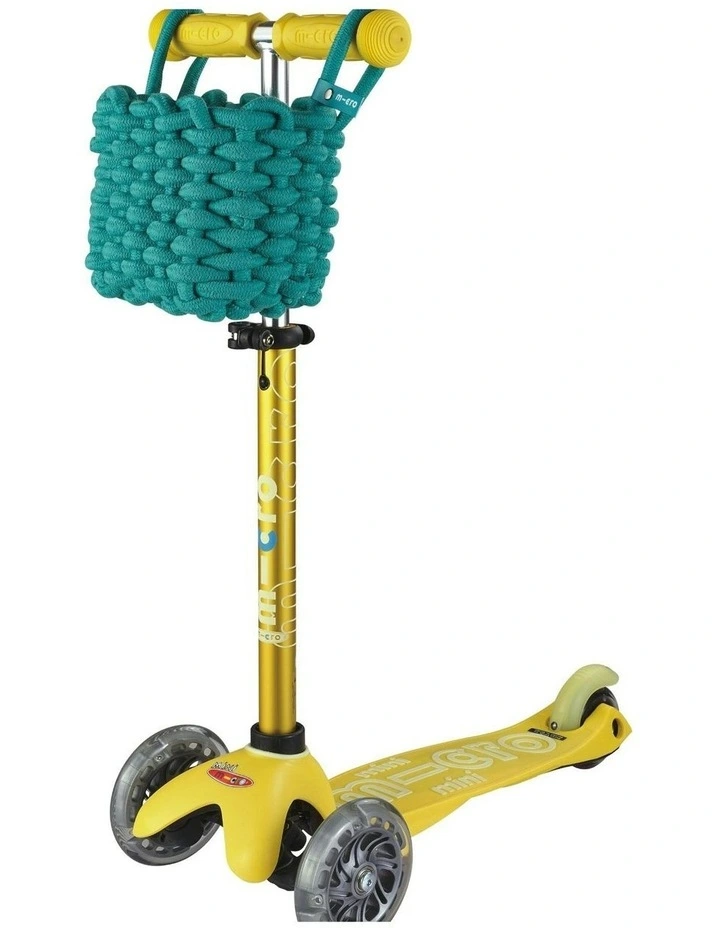 Woven Cotton Scooter Basket in Aqua image 2