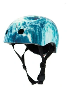 M / Ocean Pattern Bike Helmet in Blue