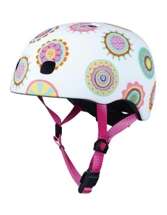 M / Doodle Dot Pattern Bike Helmet in White
