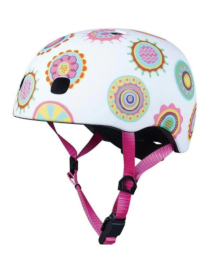 M / Doodle Dot Pattern Bike Helmet in White image 1