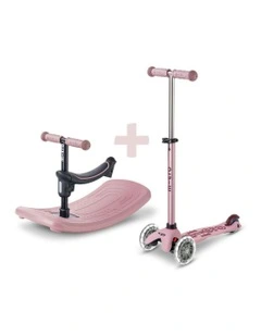 Rock & Go Mini Deluxe LED 3 Wheel Scooter in Dusty Pink