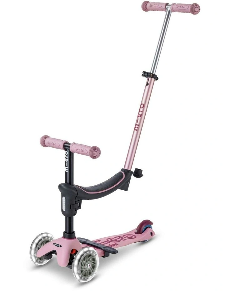 Rock & Go Mini Deluxe LED 3 Wheel Scooter in Dusty Pink image 2