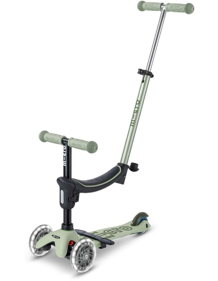 Rock & Go Mini Deluxe LED 3 Wheel Scooter in Olive Sage image 2