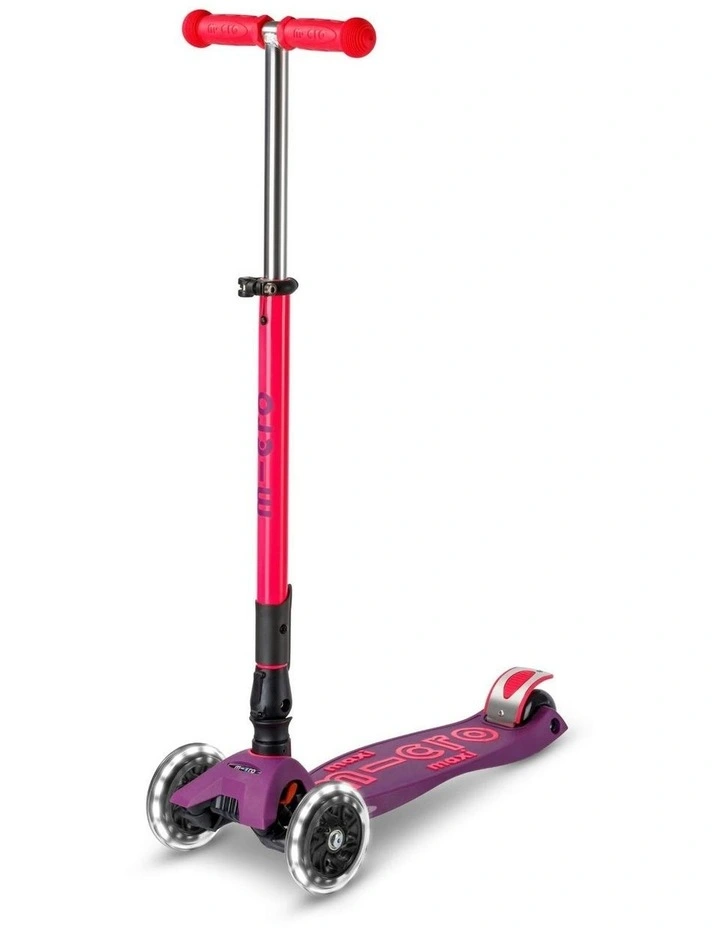Maxi Deluxe LED 3-Wheel Foldable Scooter in Ultra Pink image 1