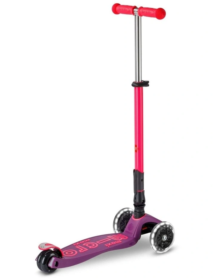 Maxi Deluxe LED 3-Wheel Foldable Scooter in Ultra Pink image 3