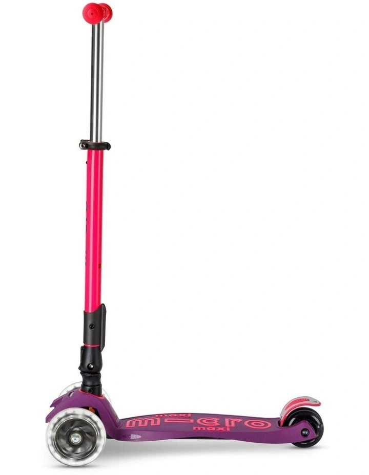 Maxi Deluxe LED 3-Wheel Foldable Scooter in Ultra Pink image 4