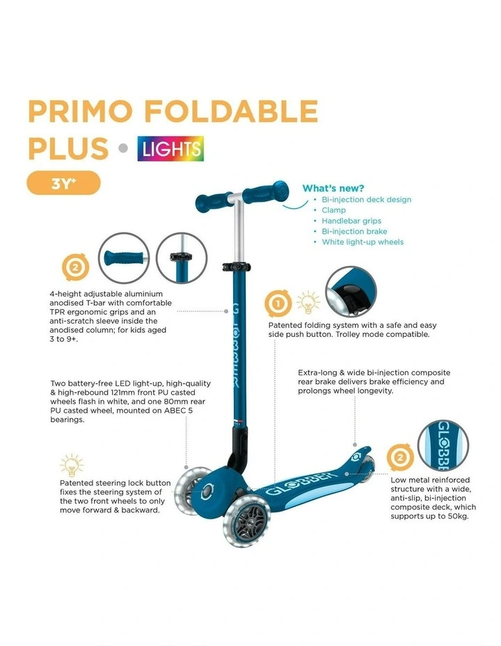 Primo Fold Plus Lights Scooter V2 in Multi image 5