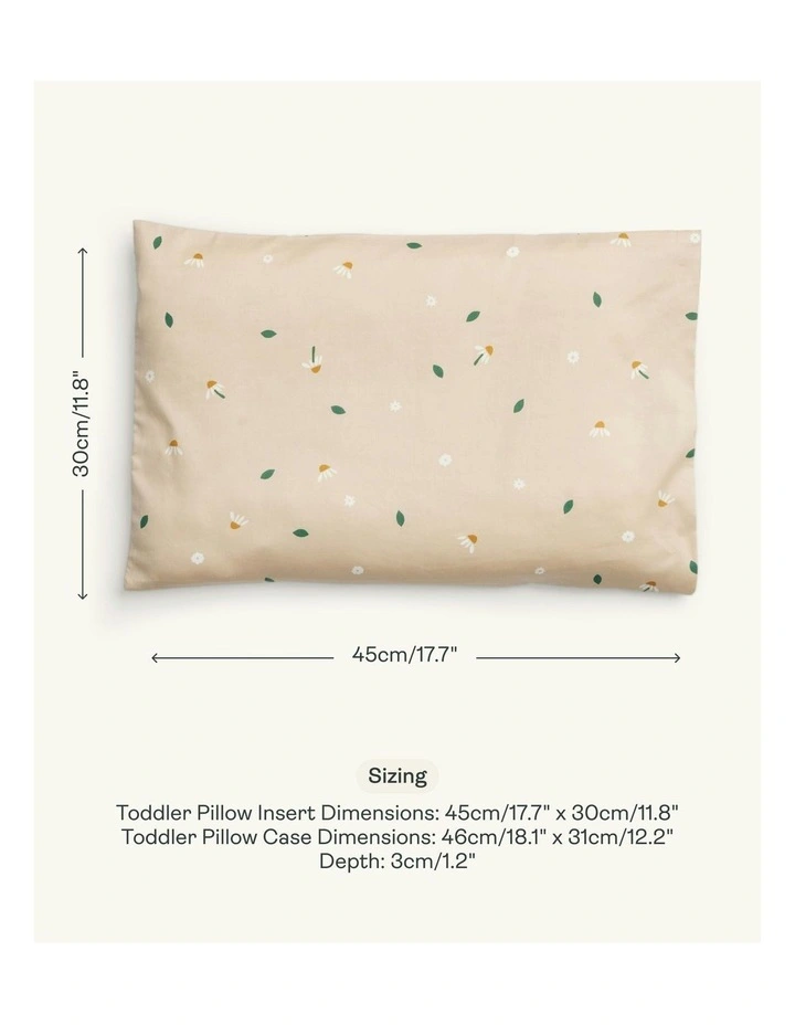 Organic Toddler Pillow and Case in Daisy Sprinkle image 4