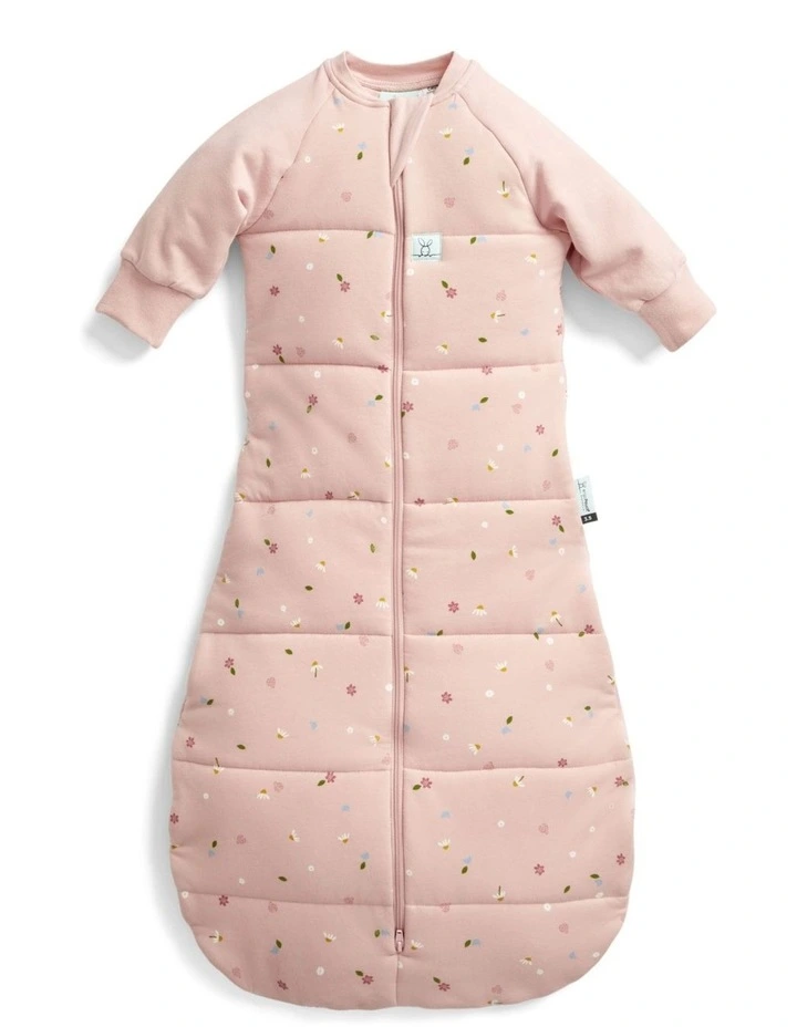 Sleeping Bag 2.5 TOG Sleeved Daisies in Baby Pink image 1