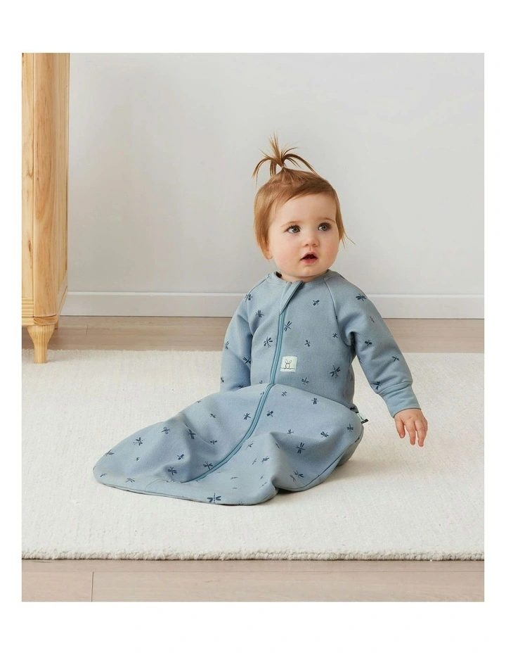 Sleeping Bag 1.0 TOG Sleeved Dragonflies in Baby Blue image 2