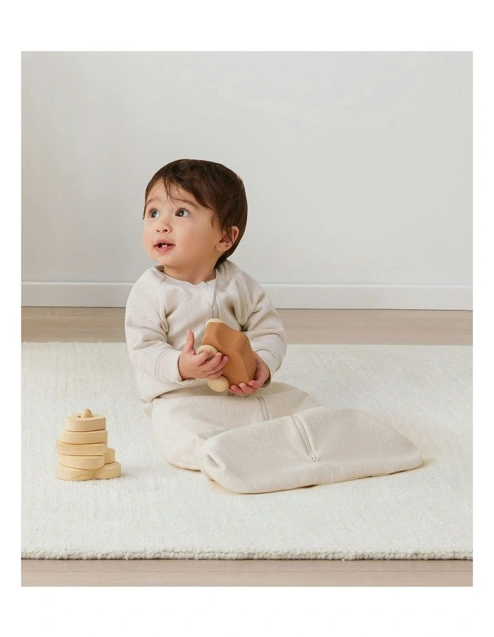 Sleeping Bag 1.0 TOG Sleeved Oatmeal Marle in Beige image 2