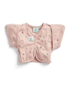 Butterfly Cardi Daisies in Baby Pink