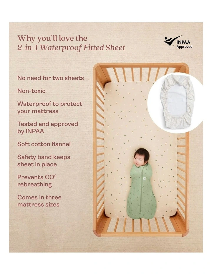 Waterproof Fitted Sheet in Beige image 6