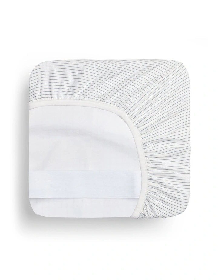 2-in-1 Waterproof Stripe Fitted Sheet in Midnight image 1