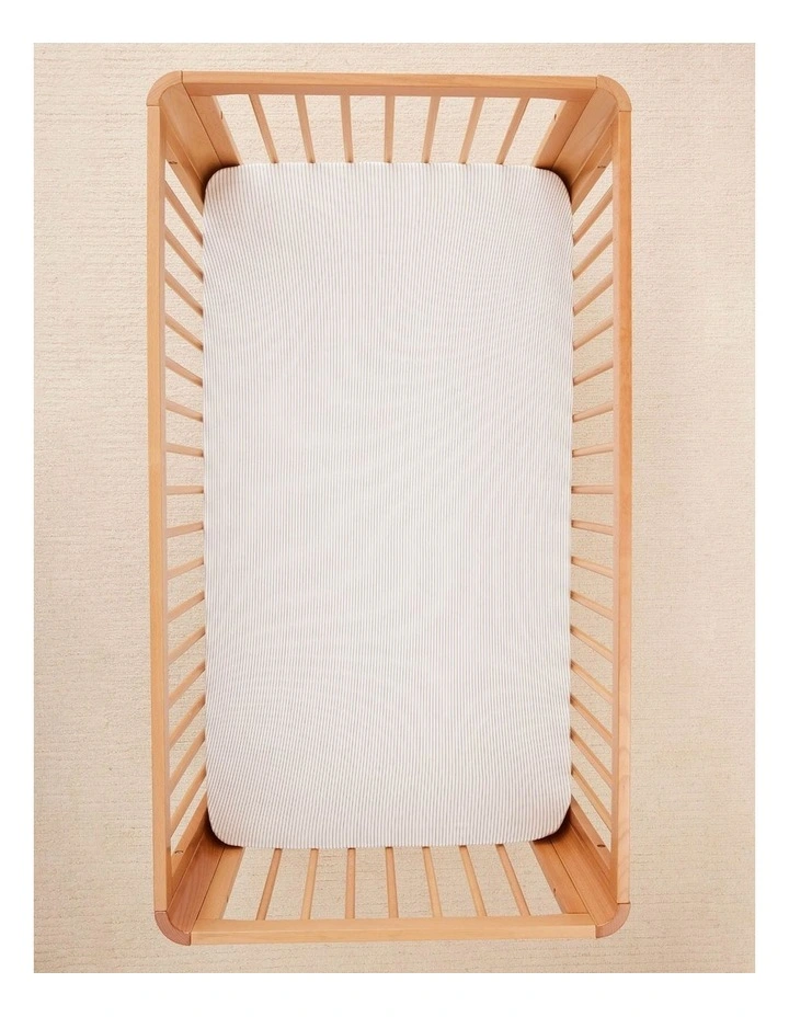 2-in-1 Waterproof Stripe Fitted Sheet in Midnight image 4