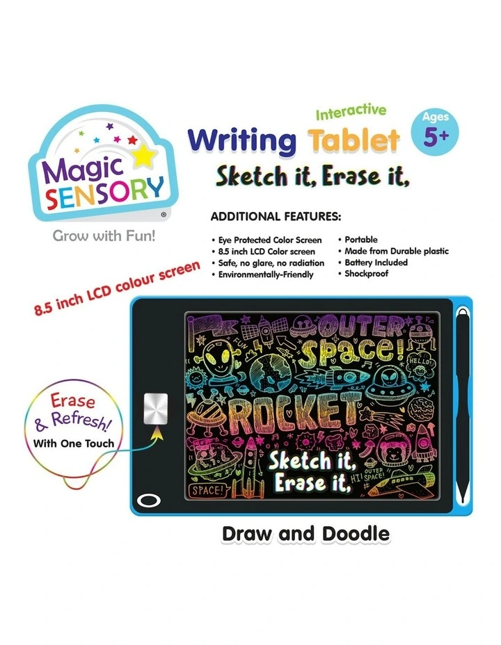 Interactive LCD Writing Tablet Blue Star (USB Rechargeable) image 4