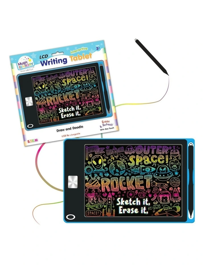 Interactive LCD Writing Tablet Blue Star (USB Rechargeable) image 5