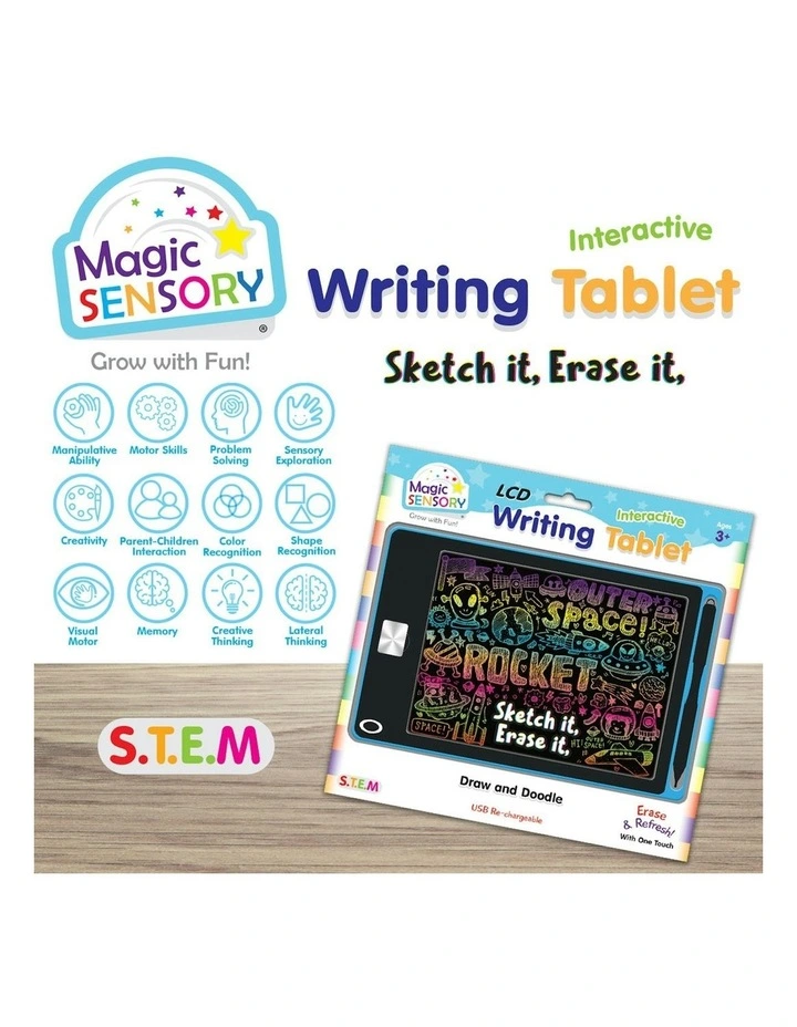 Interactive LCD Writing Tablet Blue Star (USB Rechargeable) image 6