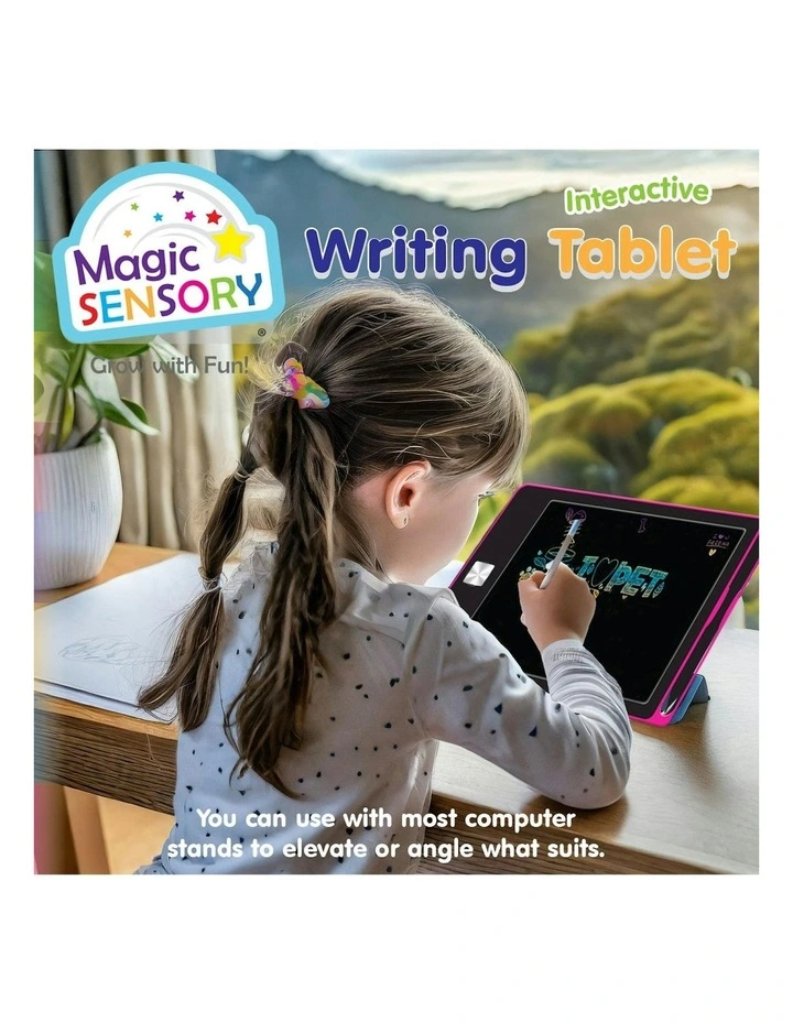 Interactive LCD Writing Tablet Pink Unicorn (USB Rechargeable) image 2