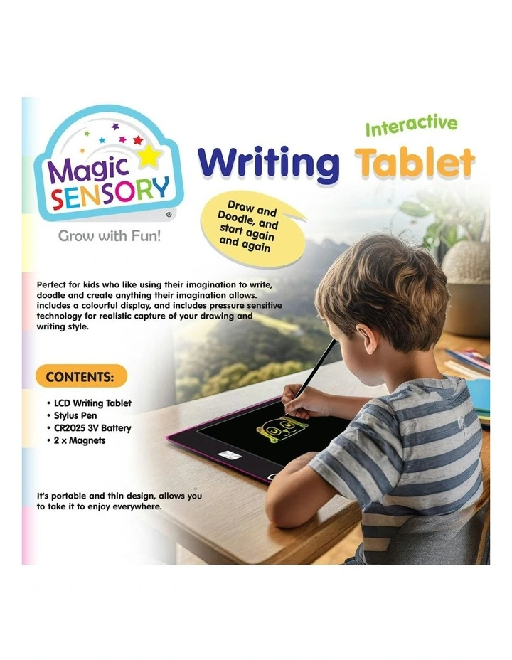 Interactive LCD Writing Tablet Pink Unicorn (USB Rechargeable) image 3