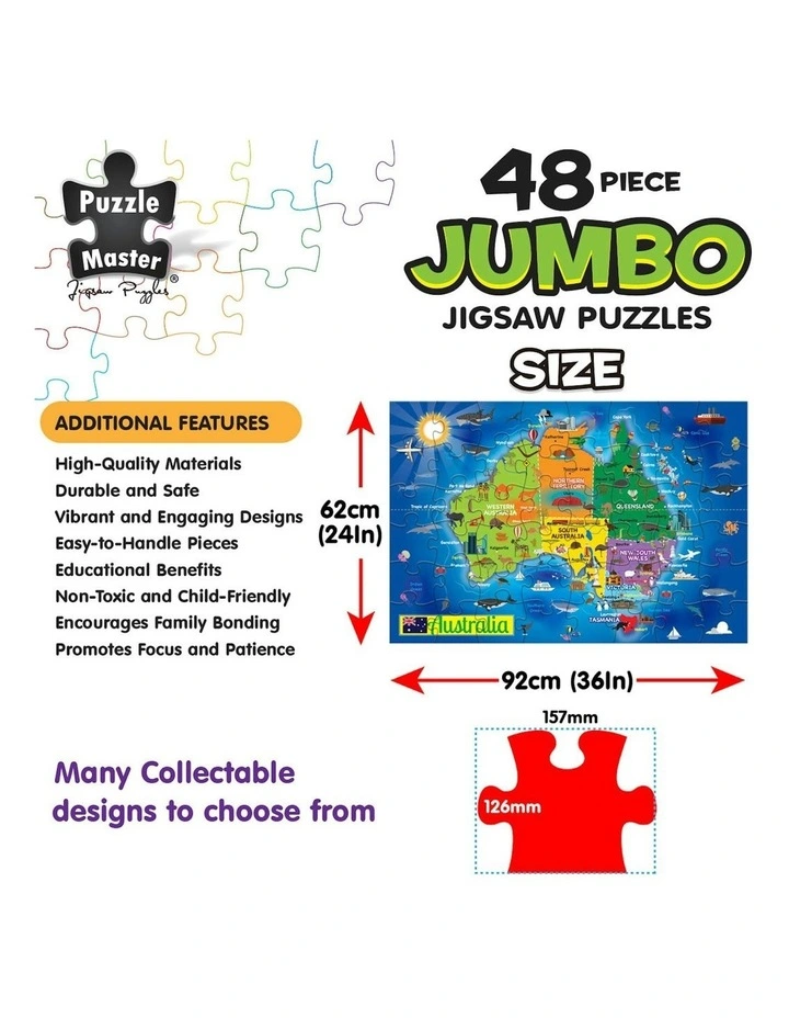 48 Piece Jumbo Floor Puzzle Aussie Map image 4