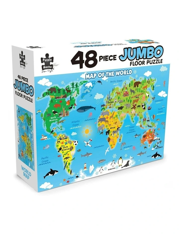 Jumbo Floor Puzzle World Map 48 Piece image 1