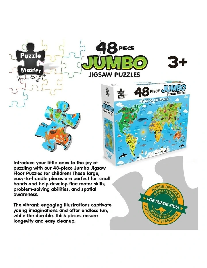 Jumbo Floor Puzzle World Map 48 Piece image 2
