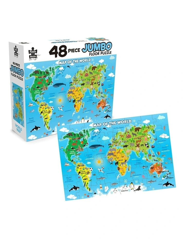Jumbo Floor Puzzle World Map 48 Piece image 3