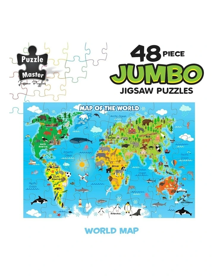 Jumbo Floor Puzzle World Map 48 Piece image 7