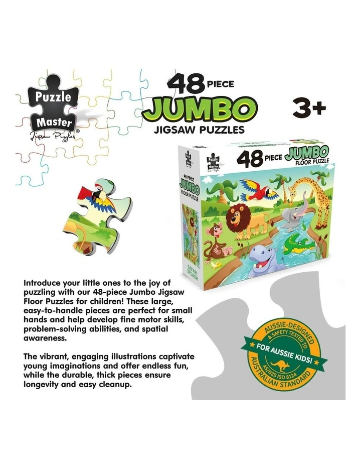 Jumbo Floor Puzzle Safari Splash 48 Piece image 2